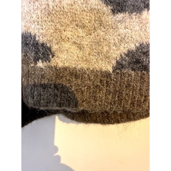 NWT Olivaceous Leopard Print Oversized Soft Cozy Sweater Size S Beige Brown Gray - Picture 12 of 16